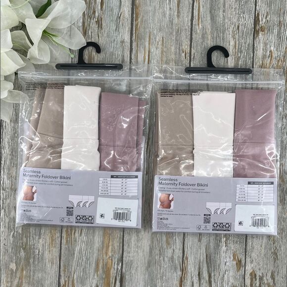 Women’s Destination Maternity Foldover Bikini Panty 2, 3-Packs Size M - Picture 2 of 6